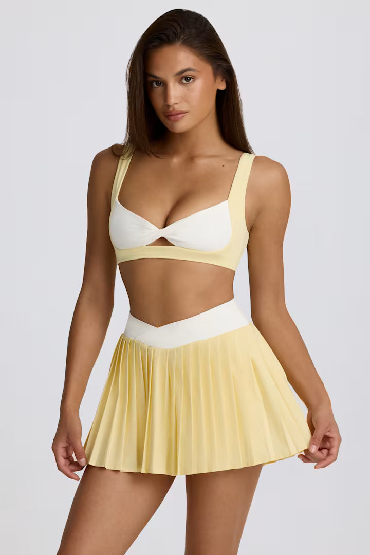 Saia Short Plisada Duas cores
