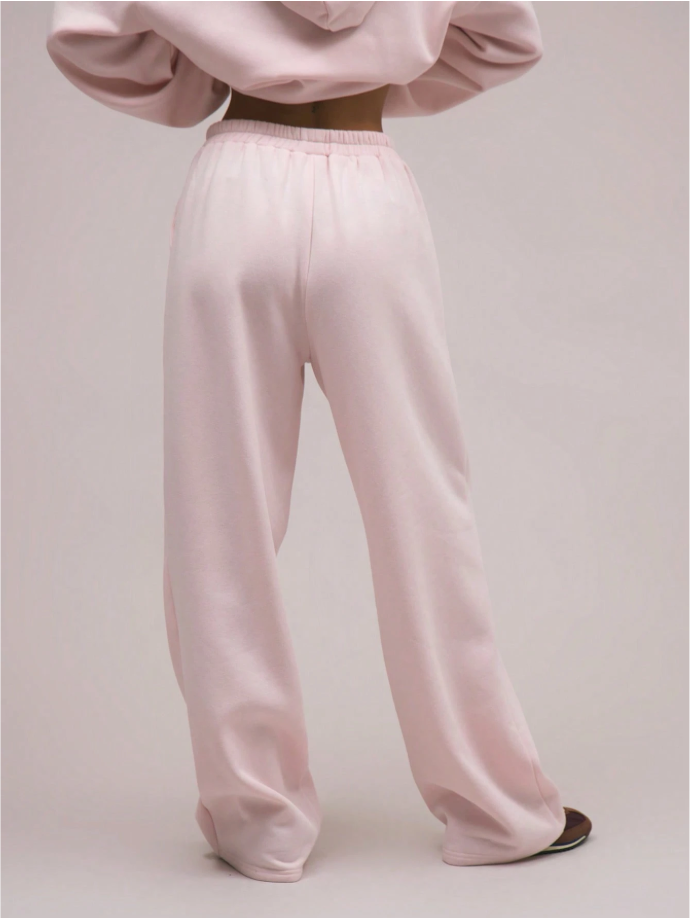 Calça Moletom Wide leg Rosa Blush