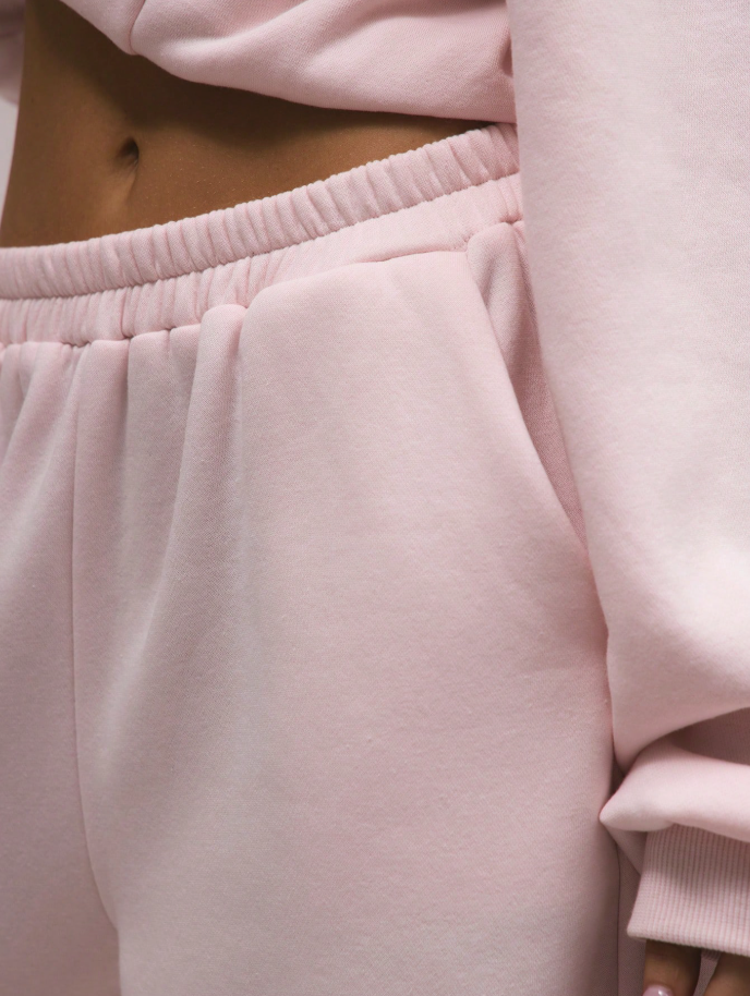 Calça Moletom Wide leg Rosa Blush