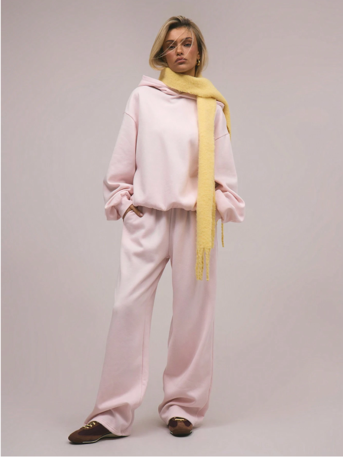 Casaco Moletom Capuz Rosa Blush