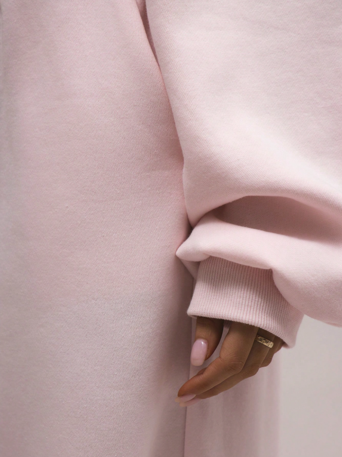 Casaco Moletom Capuz Rosa Blush