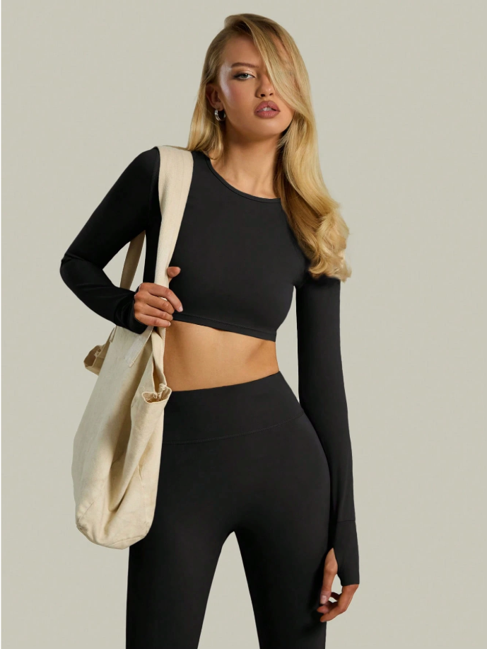 Top Cropped Manga Longa